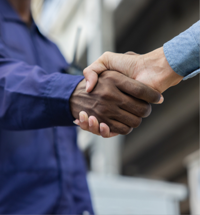 close up of a handshake